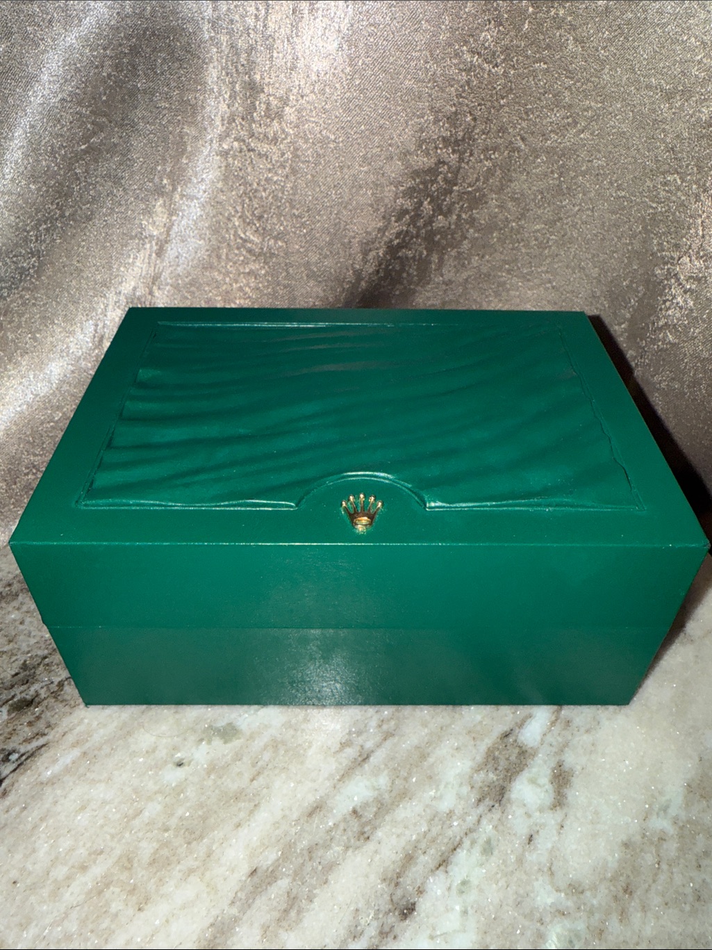 Rolex Green Jewelry Presentation Box With Gold Crown Emblem